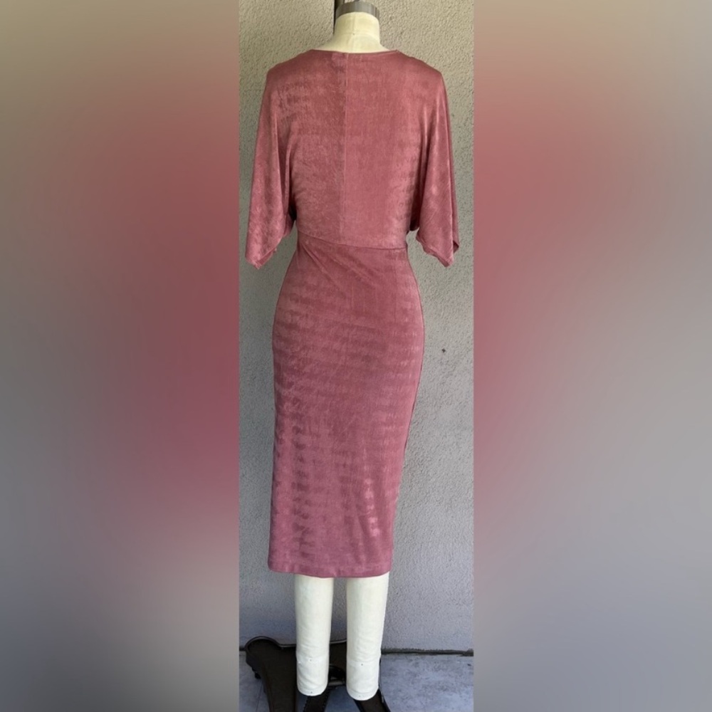 JLUXLABEL Dusty Pink Midi Dress with Knot Detail - Picture 4 of 4